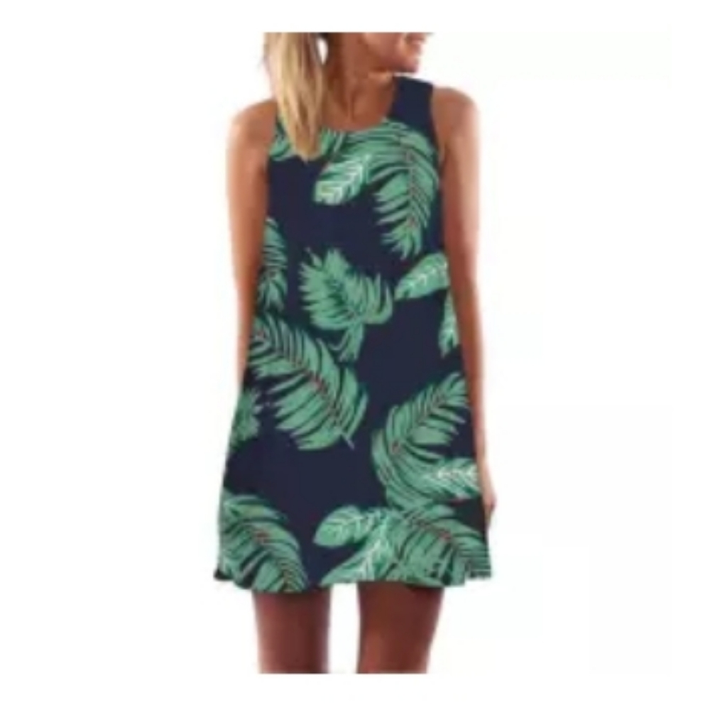 NAVY AND GREEN SUMMER DRESS